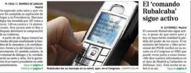 Cuando los partidos rechazaron en el Congreso que se publicase un mensaje del móvil de Rubalcaba