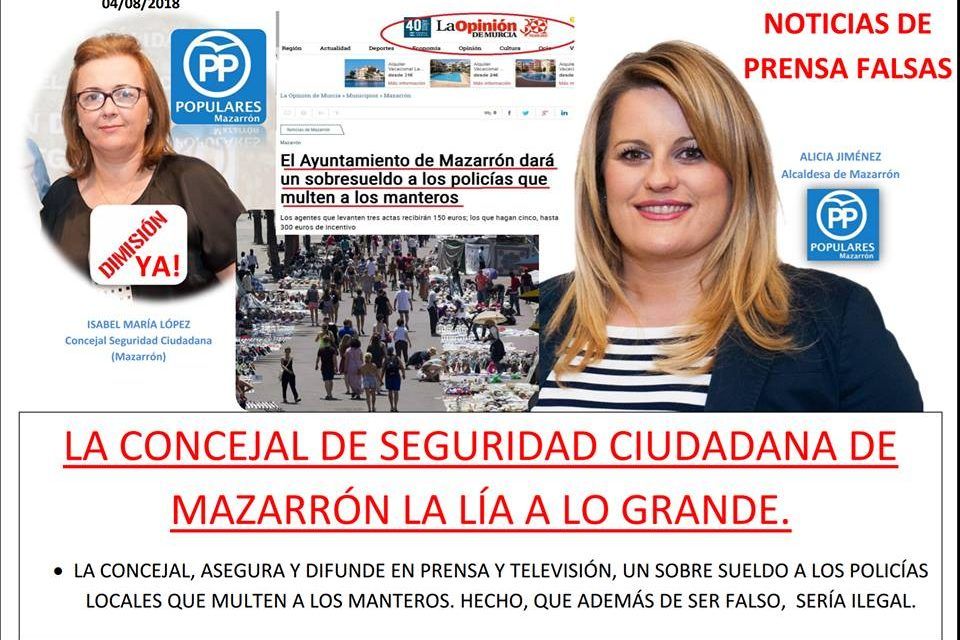 ISABEL MARÍA LÓPEZ, CONCEJAL DE SEGURIDAD CIUDADANA DE MAZARRÓN LA LÍA A LO GRANDE!