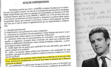 La inspección de la Complutense encontró un cambio de notas en el expediente de Pablo Casado con una firma dudosa