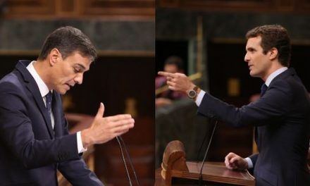 Sánchez y Casado despiden el último debate de la legislatura con duras descalificaciones mutuas